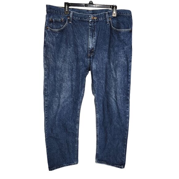 Wrangler Mens Jeans Sz 40X29 5 Star Premium Denim Regular Fit Straight Dark Wash - Picture 1 of 9